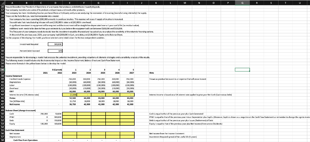 Please help me to fill these yellow boxes - show all formulas