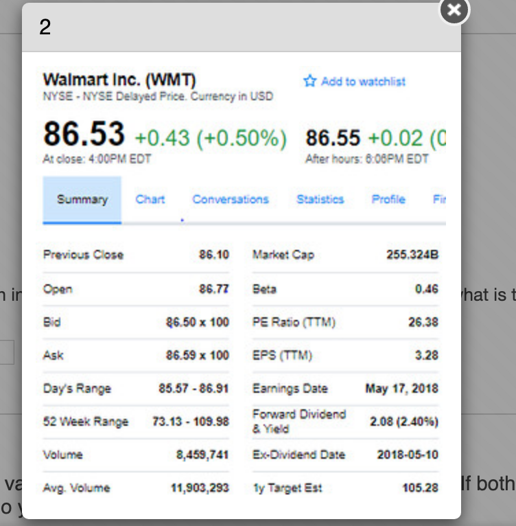 Given the information in the table, if the required return on the