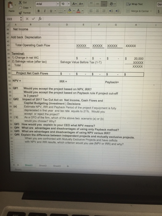 use EXCEL Spreadsheet (a) Develop proforma Income Statement Using Excel Spreadsheet (b)