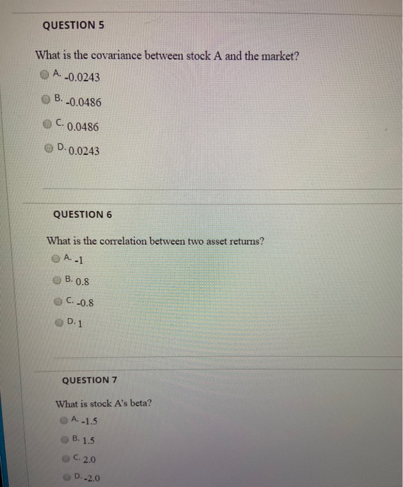 their respective probabilities. Also included in the table are the retums on