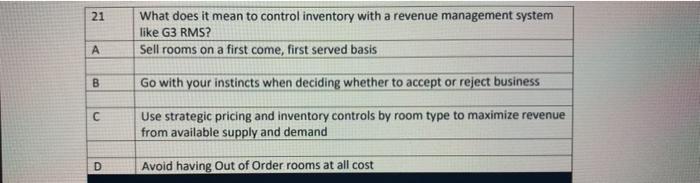  21 What does it mean to control inventory with a revenue