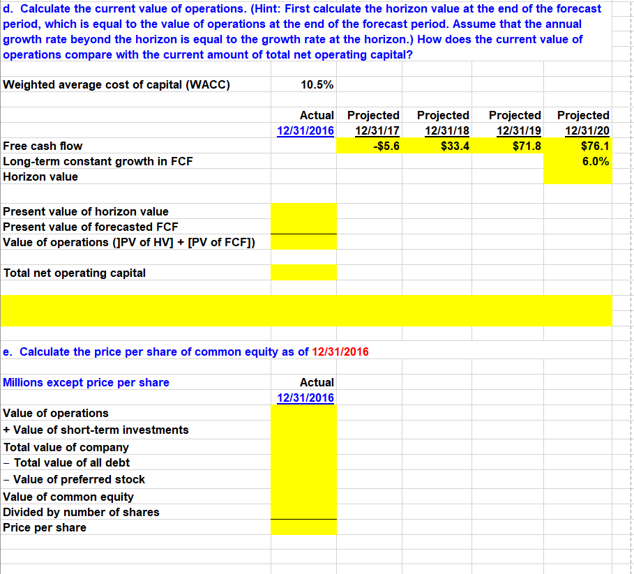 Use the following ratios and other selected information for the current and