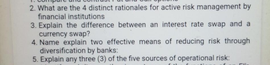 Please to answer 2. What are the 4 distinct rationales for