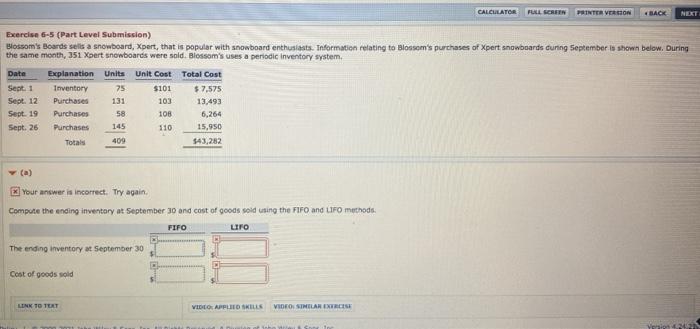  BACE NEXT CALCULATOR FULL SCREEN PRINTER VERSION Exercise 6-5 (Part Level