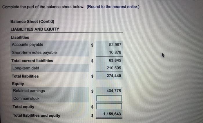 common-sized balance sheet from the information in the popup window, Complete the
