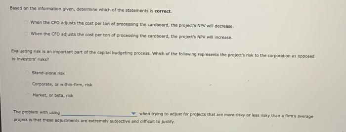 of the capital budgeting process. Consider the case of United Recycling Inc.:
