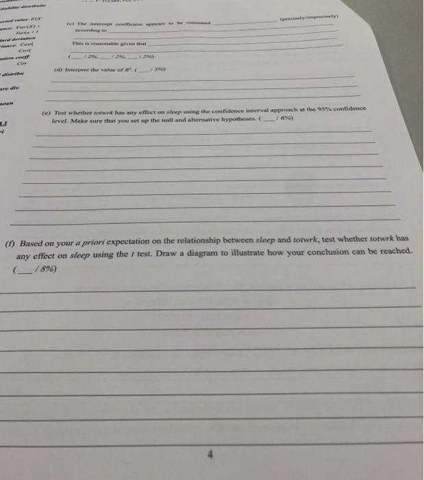 B, totwrk + u. where sleep is minutes spent sleeping at night