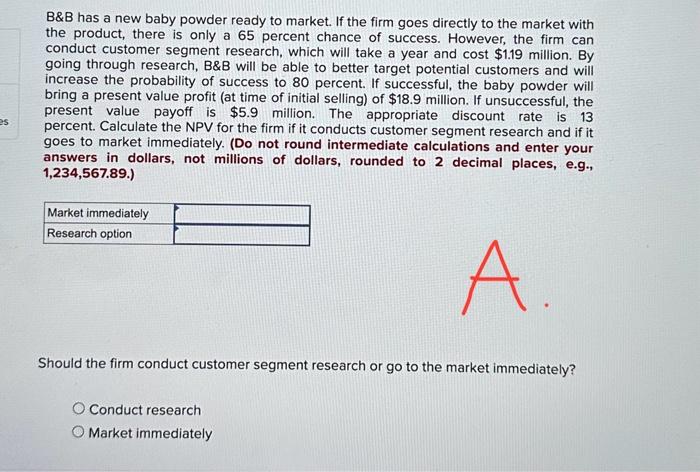  please answer question 2 parts A,B,C B\&B has a new baby