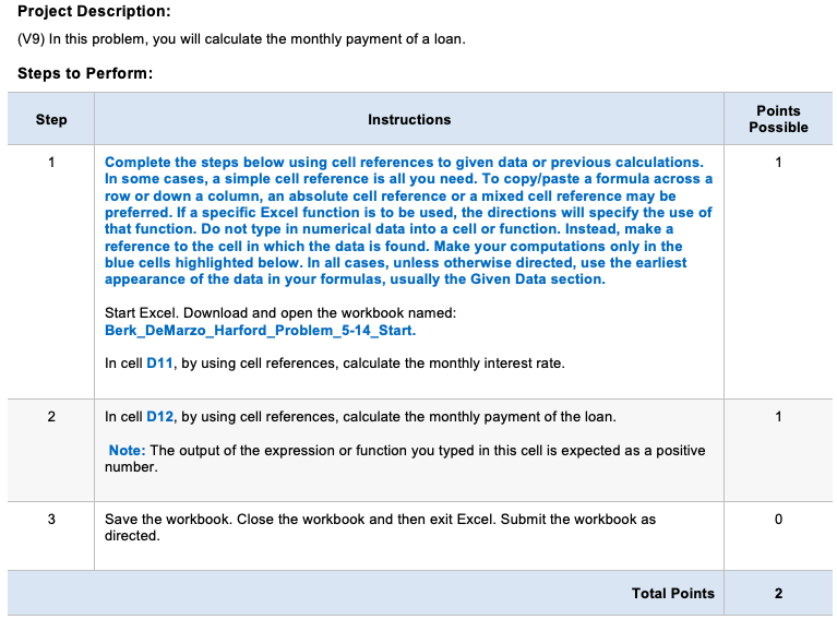  Project Description: (19) In this problem, you will calculate the monthly