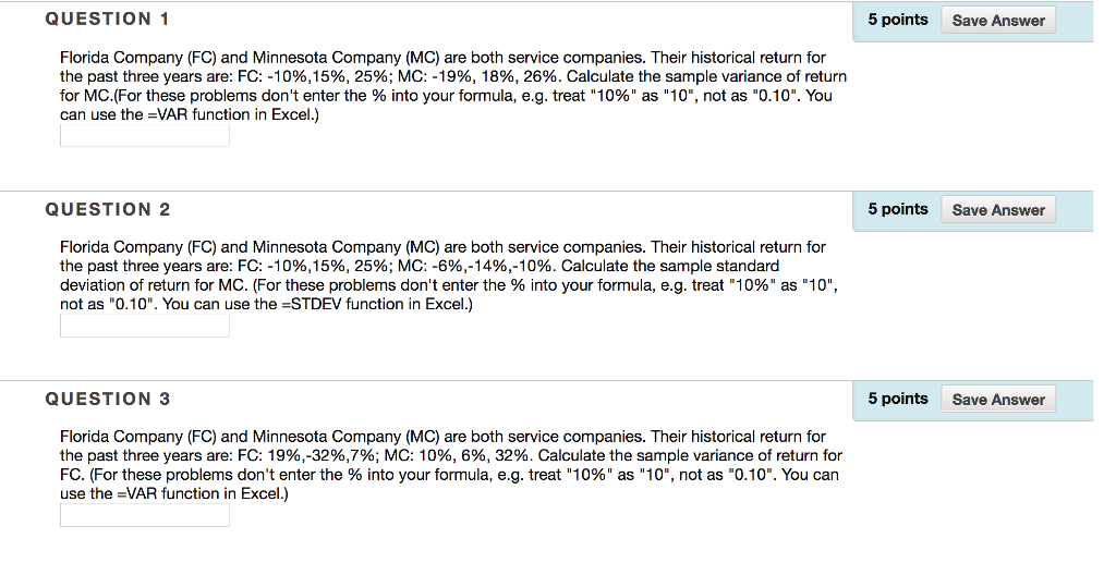 Hey, please show me how to use Excel to do these problems