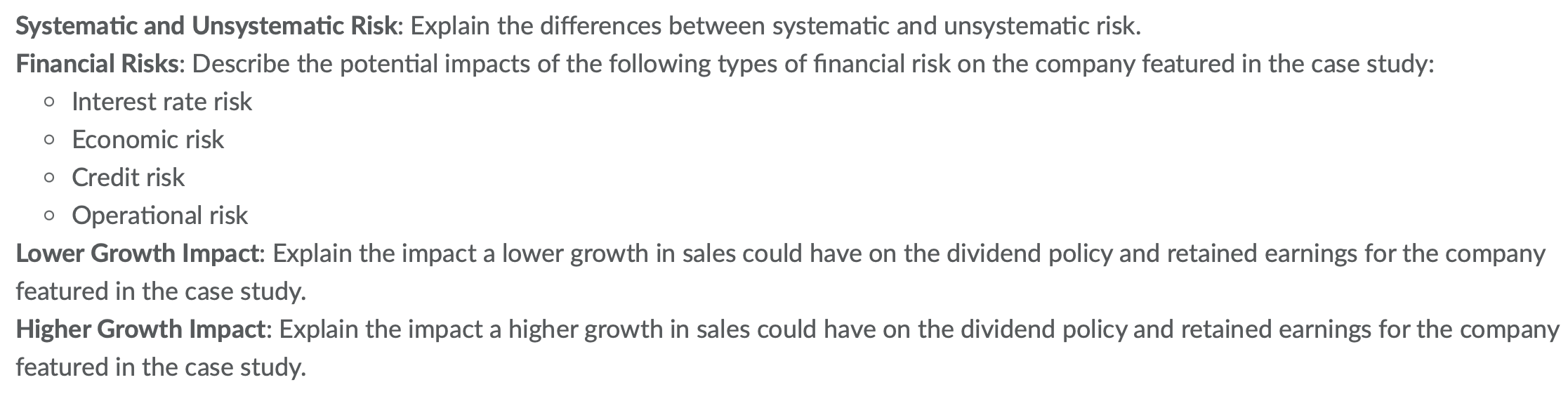 *PROVIDE NUMERICAL JUSTIFICATION* Systematic and Unsystematic Risk: Explain the differences between systematic