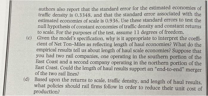 structure for all Class I railroads (revenues over $253.7 million annually, 1993