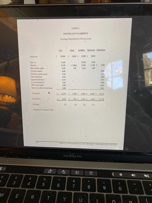 line under each overhead-allocation method. 3. Which service line is the most