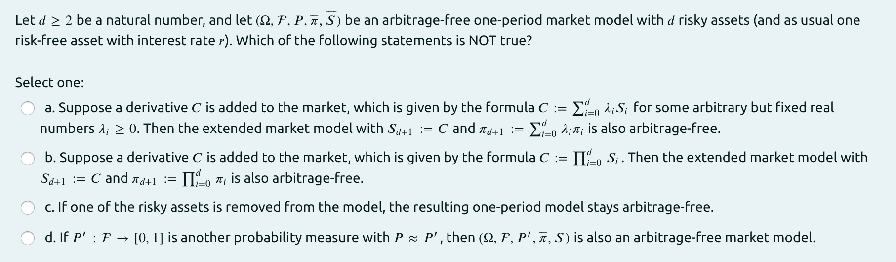 Let d > 2 be a natural number, and let (92,
