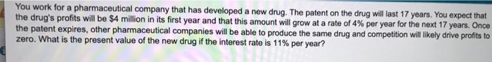 Two parts to this question, please answer both. You work for a