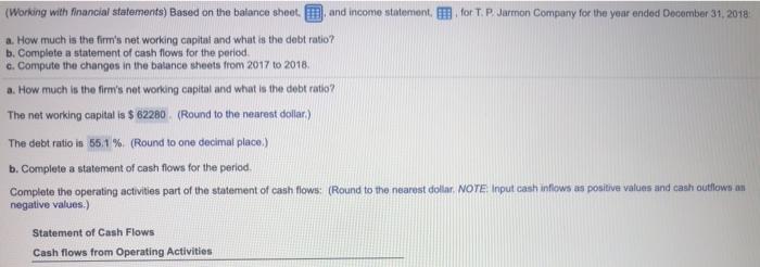 3:5missing boxes (Working with financial statements) Based on the balance sheet and