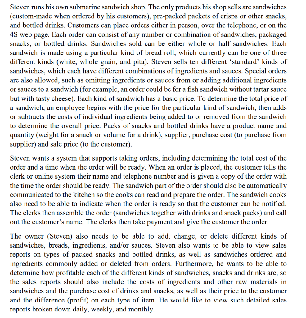 state event. (4 marks) (b) From the case study above 4S, give