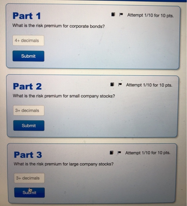 next year: Asset class T-bills Corporate bonds Small company stocks Large company