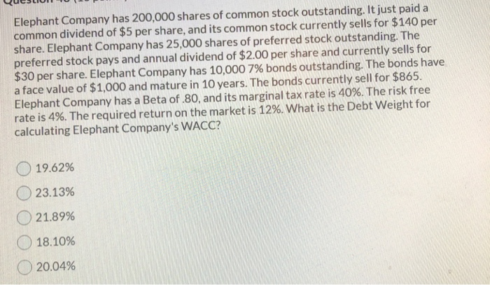 40%. Its cost of equity is 14%, its beta is 1.8%, and