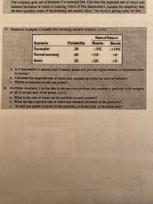  just #18 please - use note for standard deviation The company