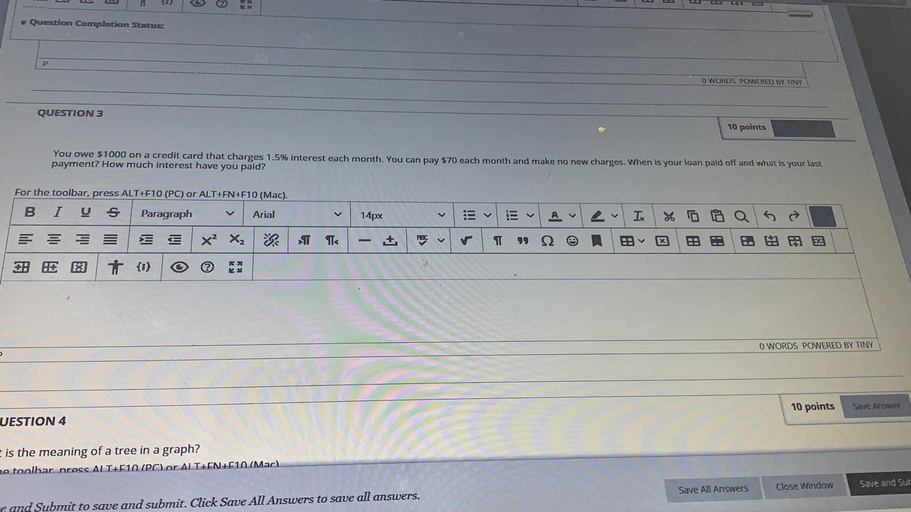  Question Completion Status P O WORDS POWERED BY TINY QUESTION 3