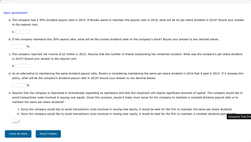 report the following 2016 income statement (shown in thousands of dollars). Sales