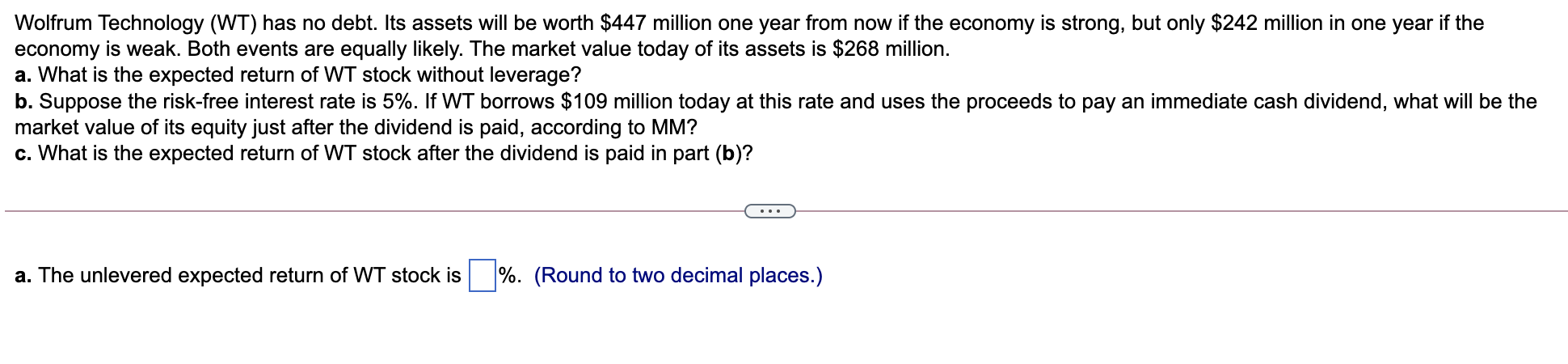  Wolfrum Technology (WT) has no debt. Its assets will be worth