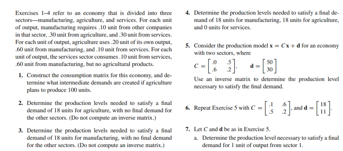 1 and 5 please 4. Determine the production levels needed to