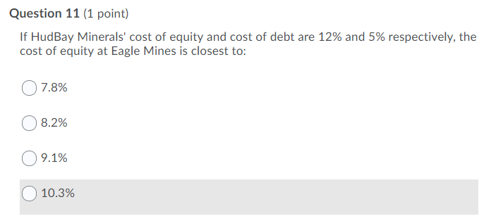 and HudBay Minerals have identical assets --identical cash flows with the same