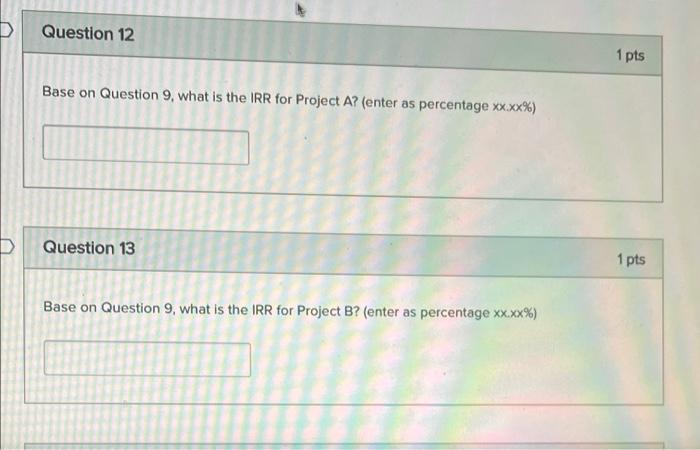 alternatives with the following cash inflows. The WACC is 6 %. Calculate