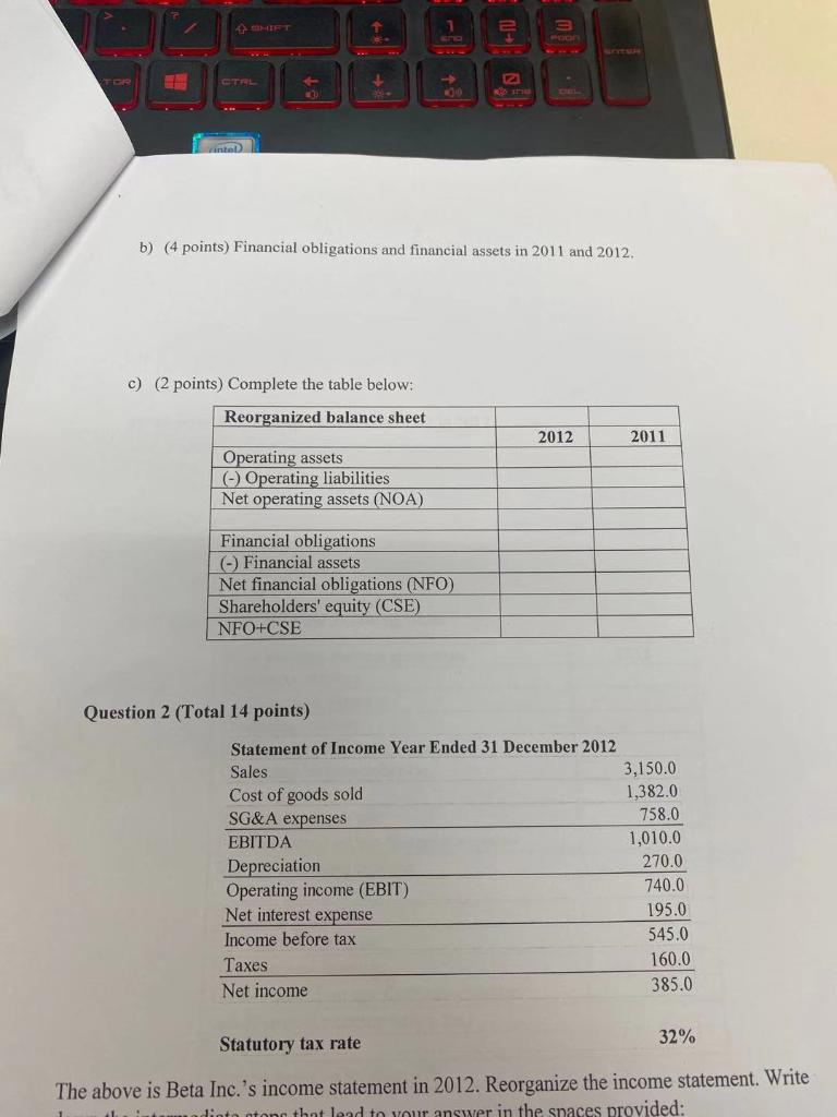 70 points) The following questions concern Beta Inc., a hypothetical company in