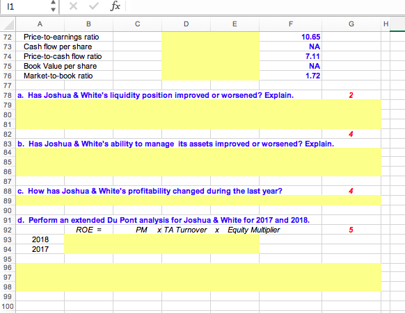 15 4 5 Joshua & White Technologies: December 31 Balance Sheets 6