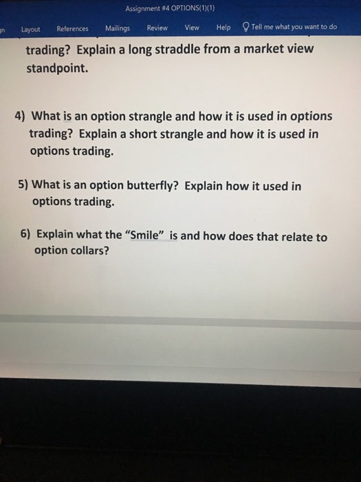  Assignment #4 OPTIONS(1)(1) n Layout References Mailings Review View Help Tell