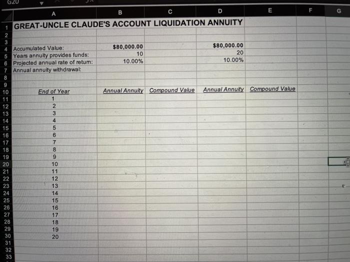 payment for a 10-year ordinary annuity. 3. Enter the relevant values in