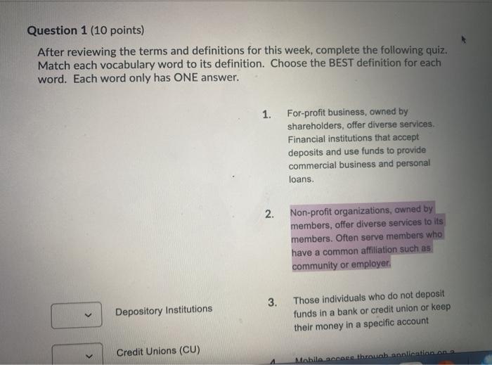  can someone please help me with these definitions? please only answer