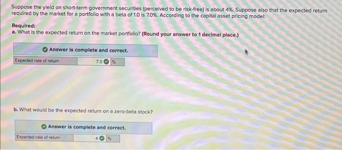  answer c1 and c2 Suppose the yleld on short-term government securities