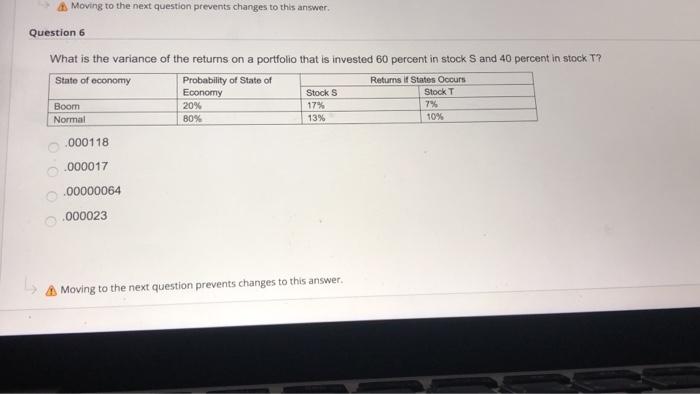  Moving to the next question prevents changes to this answer. Question