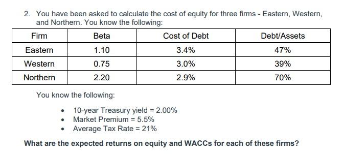 PLEASE SHOW IN EXCEL TEMPLATE. 2. You have been asked to calculate