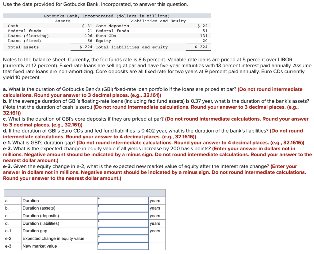 Please complete each part to this question, and show all of