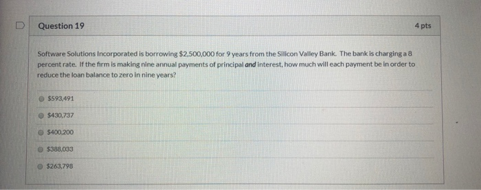 answer as many as possible please! Question 19 4 pts Software Solutions