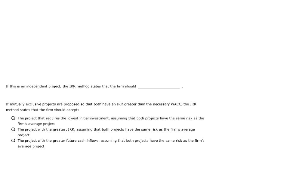 rate of return (IRR) refers to the compound annual rate of return