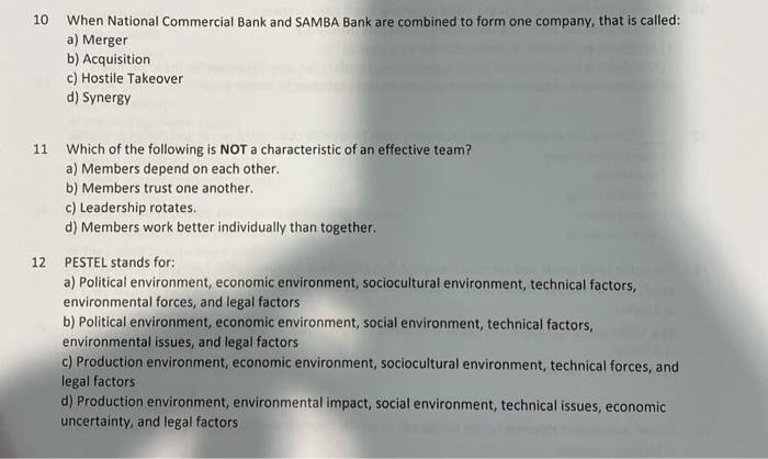 Its Business course, I need only the final answer. 10 When National