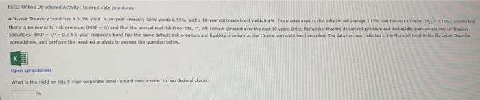  Excel Online Structured Activity interest rate bemiums Ayer Treasury bond has