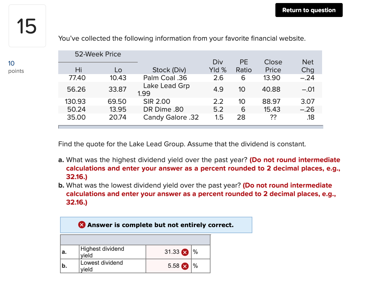 jusr the answer please Return to question 15 You've collected the following