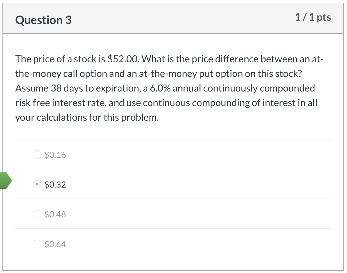 $0.50 quarterly dividend. The continuously compounded risk free annual interest rate is