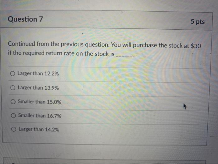 share. The dividend is expected to grow at \6 per year. -