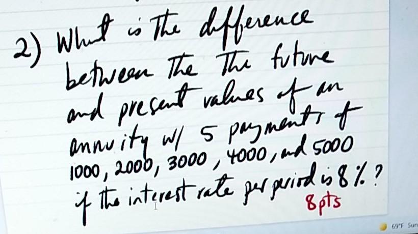 financial mathematics 2) What is the difference between the the future