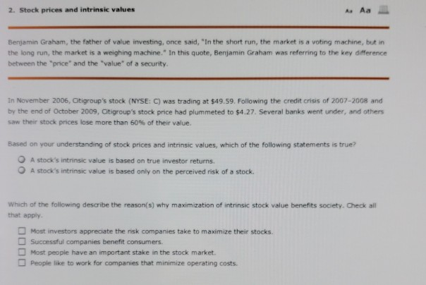  please show work and steps. I really appreciate it. 2. Stock