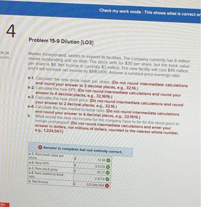  Check my work mode: This shows what is correct on 4.