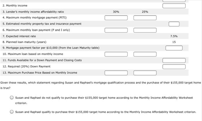 a mortgage loan. They are considering the purchase of a home that